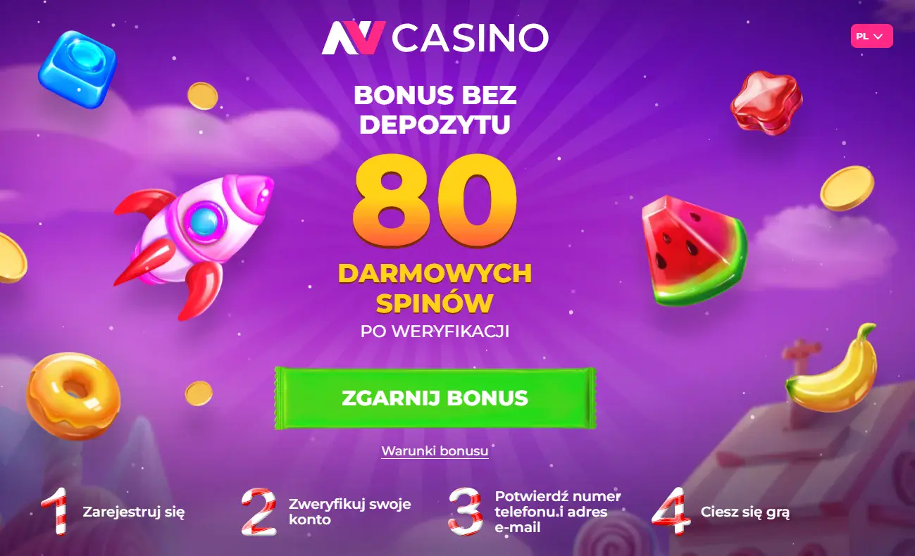 NV Casino bonus 80 ds za rejestrajcję konta
